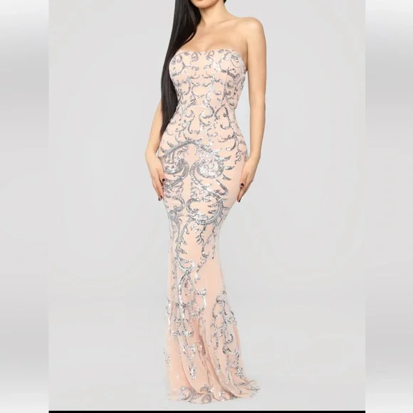 strapless open back dress Madison Dress // Rica Print